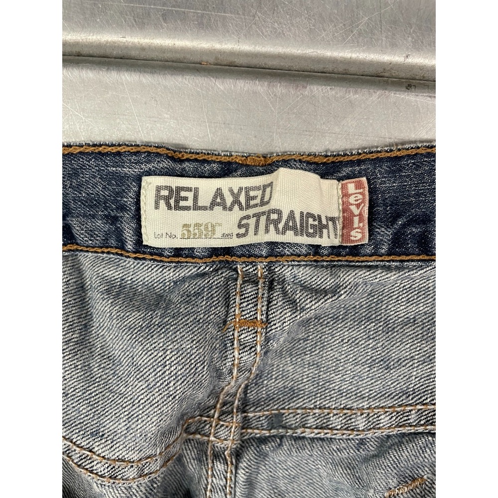 Levis 559 Jeans Mens 34x30 Blue Medium Wash Relaxed Straight Fit 100% Cotton - Picture 6 of 16